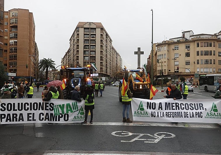 Los apicultores colapsan Cáceres con tractores y camiones: «El sector va a morir»